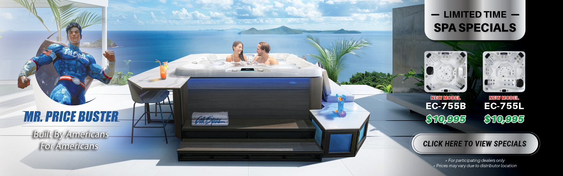 Calspas hot tub being used in a family setting - Racine