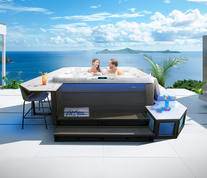 Calspas hot tub being used in a family setting - Racine